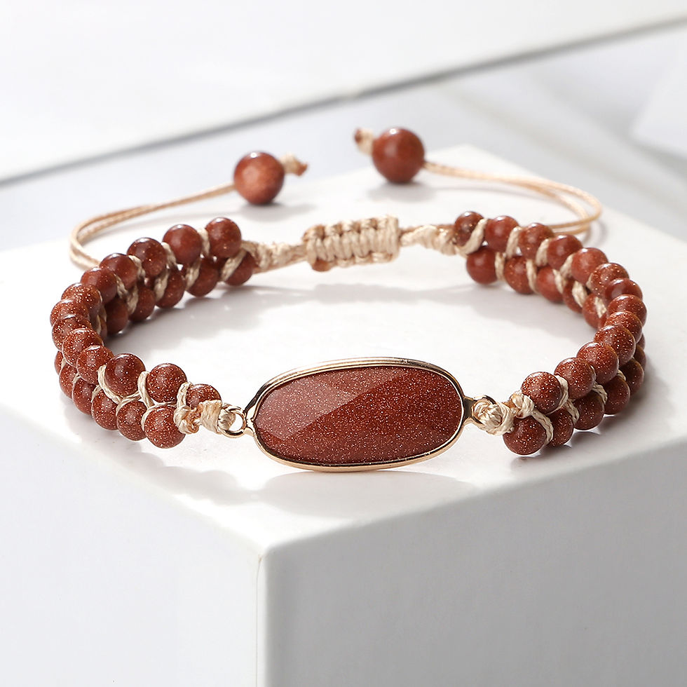 Miniatura: Natural Blue Sandstone Tibetan Buddha Bracelets 4mm Natural Stone Charm Pendant 