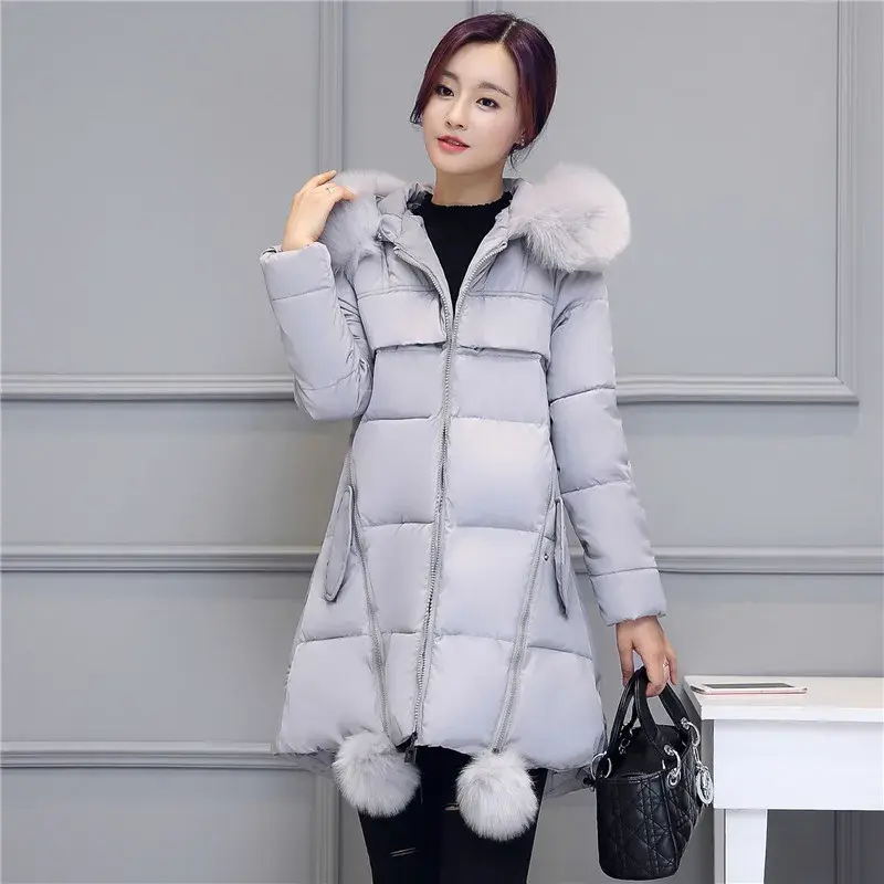 الصورة المصغرة: Oversize Winter Jacket Women Parka New Hooded Outerwear Warm Down Cotton Jacket 