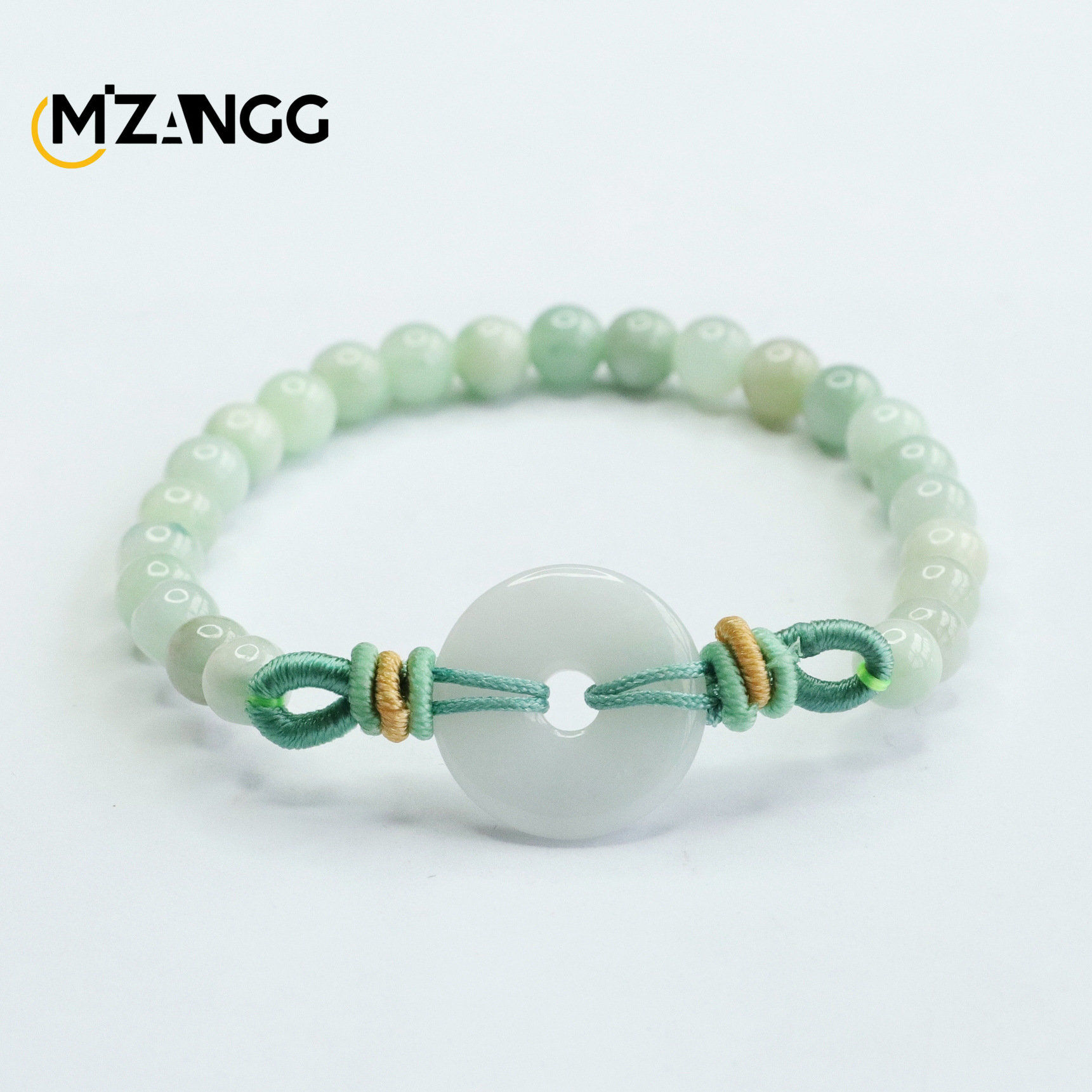 Natural Myanmar Jadeite Bracelet Peace Buckle Jade Beads String Exquisite Fashio
