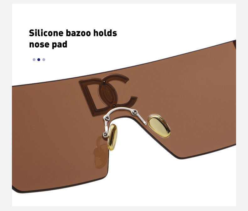 Miniature : Rimless Luxury Fashion Square Sunglasses Women Ladies One-Piece Sun Glasses Men 