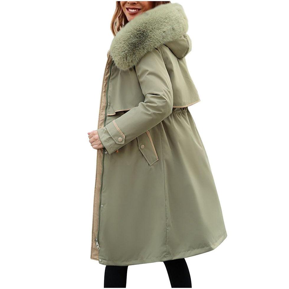 Miniaturbild: Mid Length Cotton Jacket Hoodie Fit Women Jackets Winter Mid-Length Office Cotto