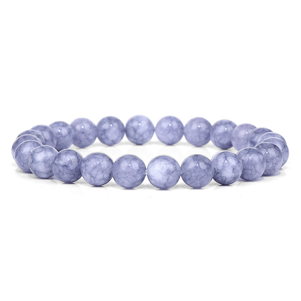 Miniature : Polished 8mm Natural Fluorite Beads Bracelets For Femme Purple Quartz Lucky Ener