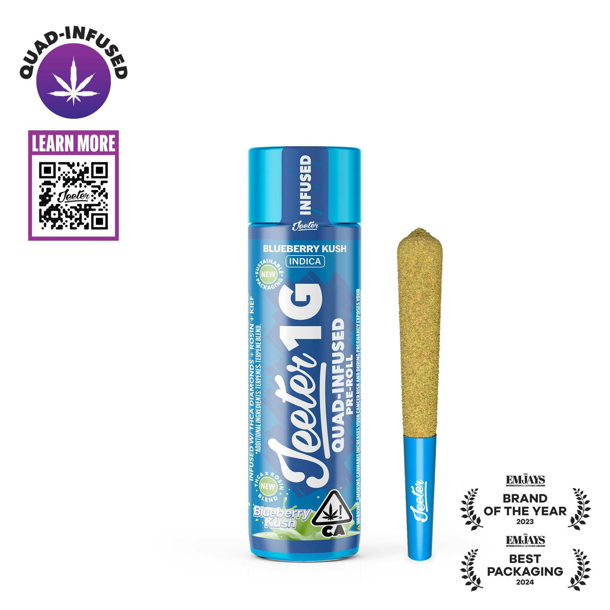 JEETER - QUAD 1G INFUSED PREROLL - BLUEBERRY KUSH (I)
