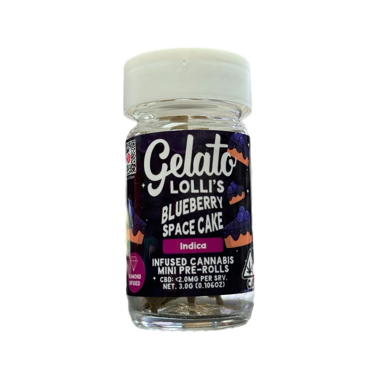 GELATO - 5PK INFUSED PREROLLS - BLUEBERRY SPACE CAKE (I)