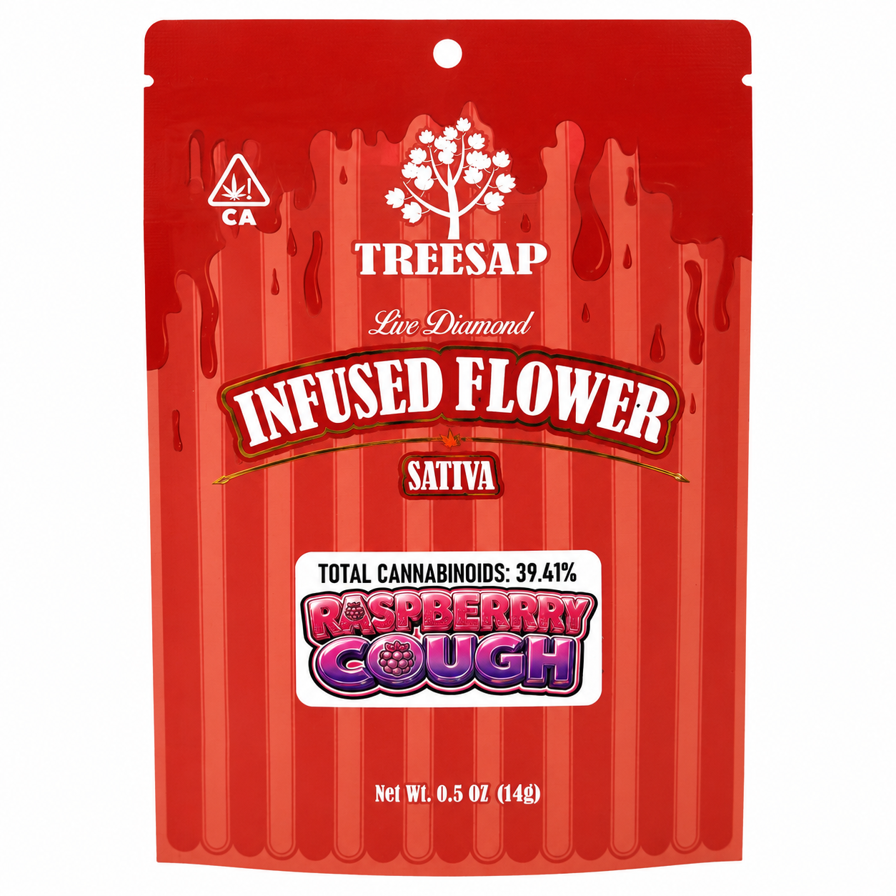 TREESAP - 14G DIAMOND INFUSED SHAKE - RASPBERRY COUGH (S)