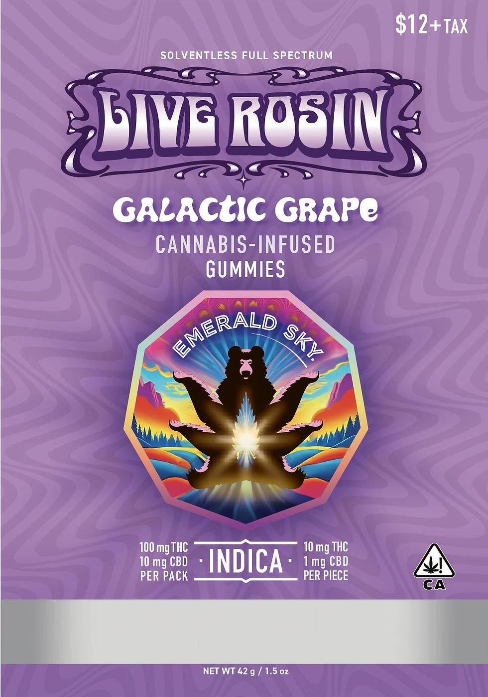 EMERALD SKY - 100MG LIVE ROSIN GUMMIES - GALACTIC GRAPE (I)