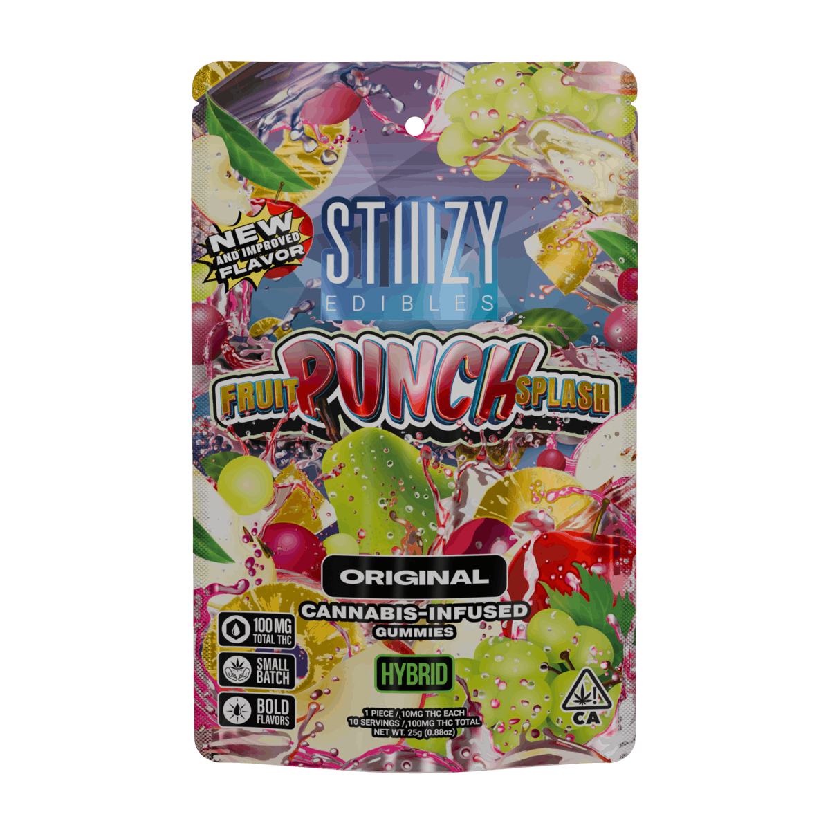STIIIZY - ORIGINAL 100MG GUMMIES - FRUIT PUNCH SPLASH (H)