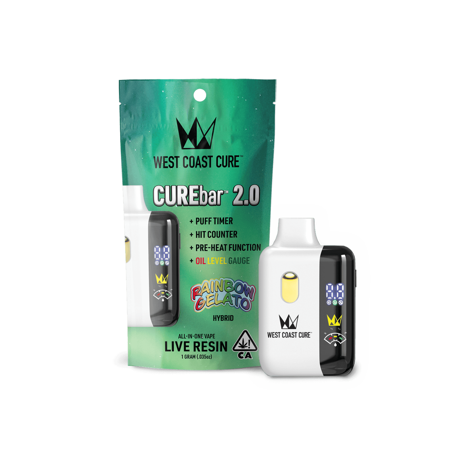 WCC - 1G LIVE RESIN 2.0 CUREBAR - RAINBOW GELATO (H)