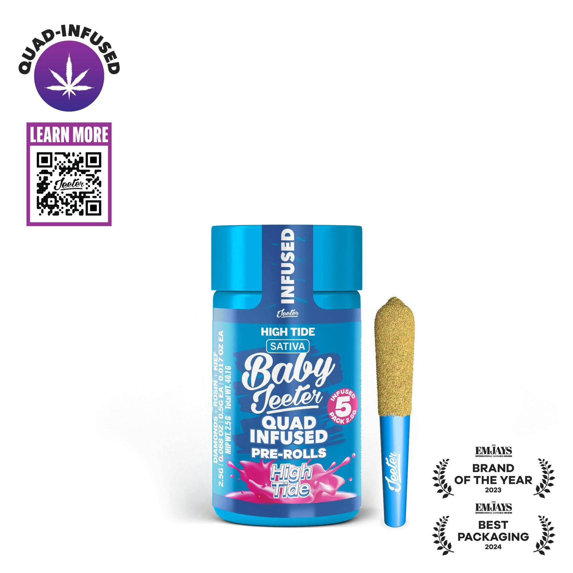BABY JEETER - QUAD INFUSED PREROLLS 5PK - HIGH TIDE (S)