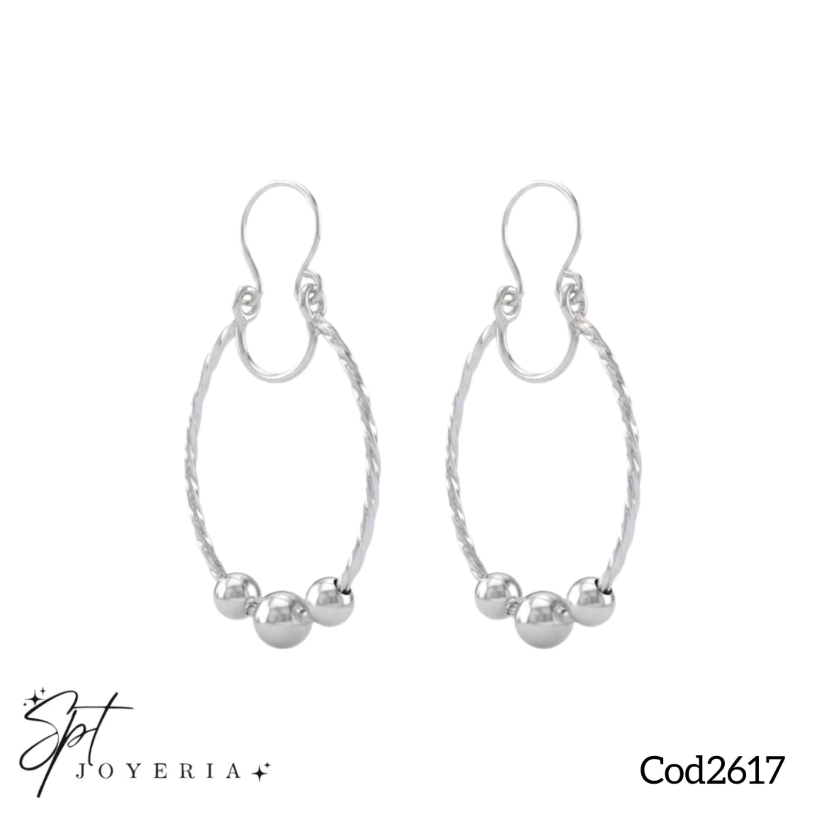 Cod2617 - Aros argollas con pelotitas 