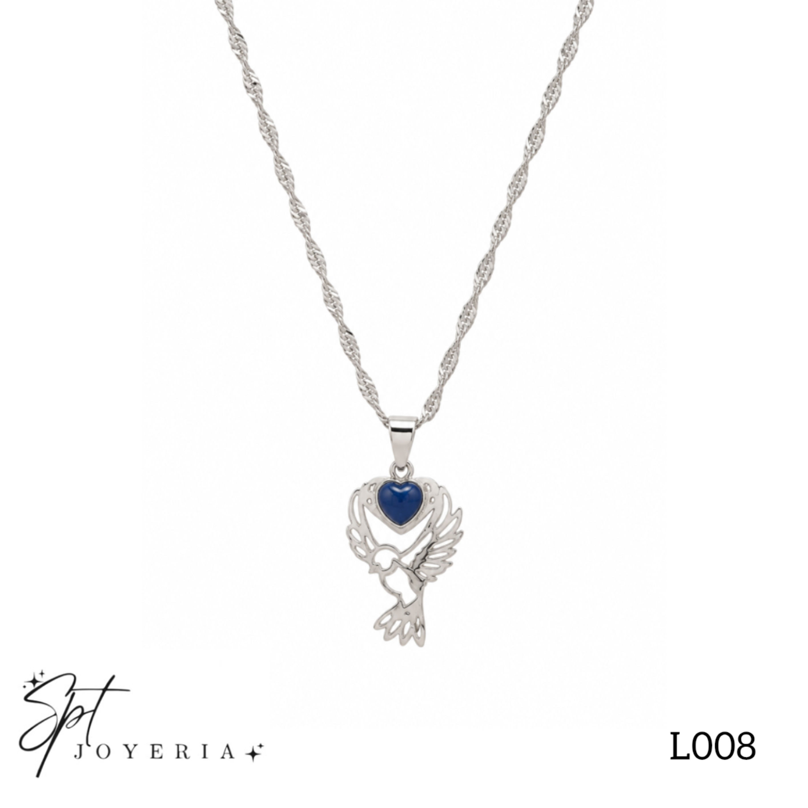 L008- Cadena de paloma en laminado de plata italiana 925