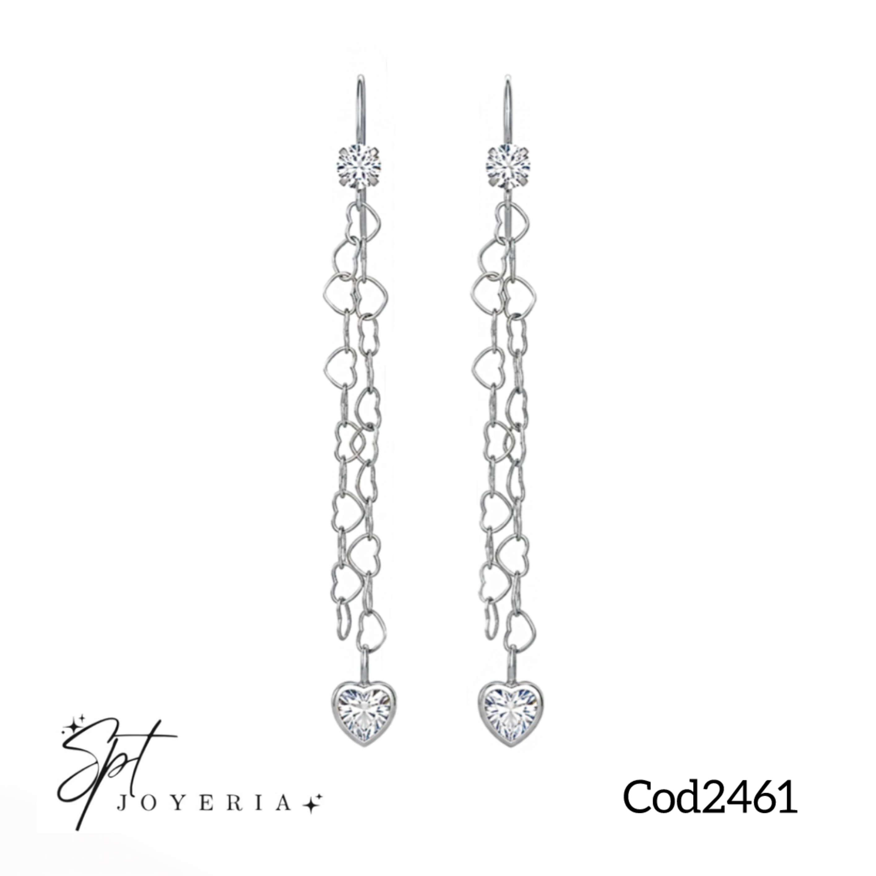 Cod2461 - Aros de corazones colgando 