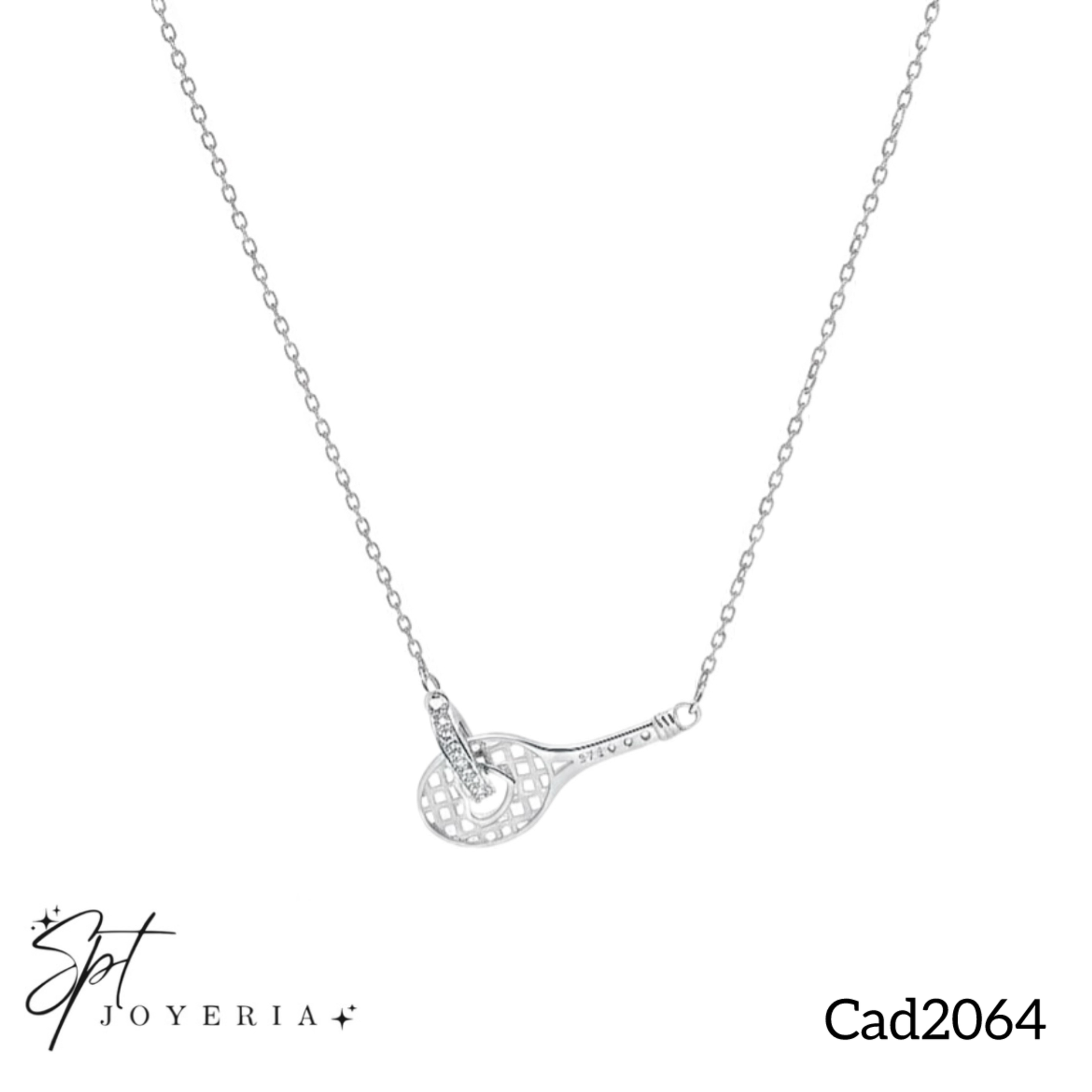 Cad2064 - Cadena con raqueta de tennis 