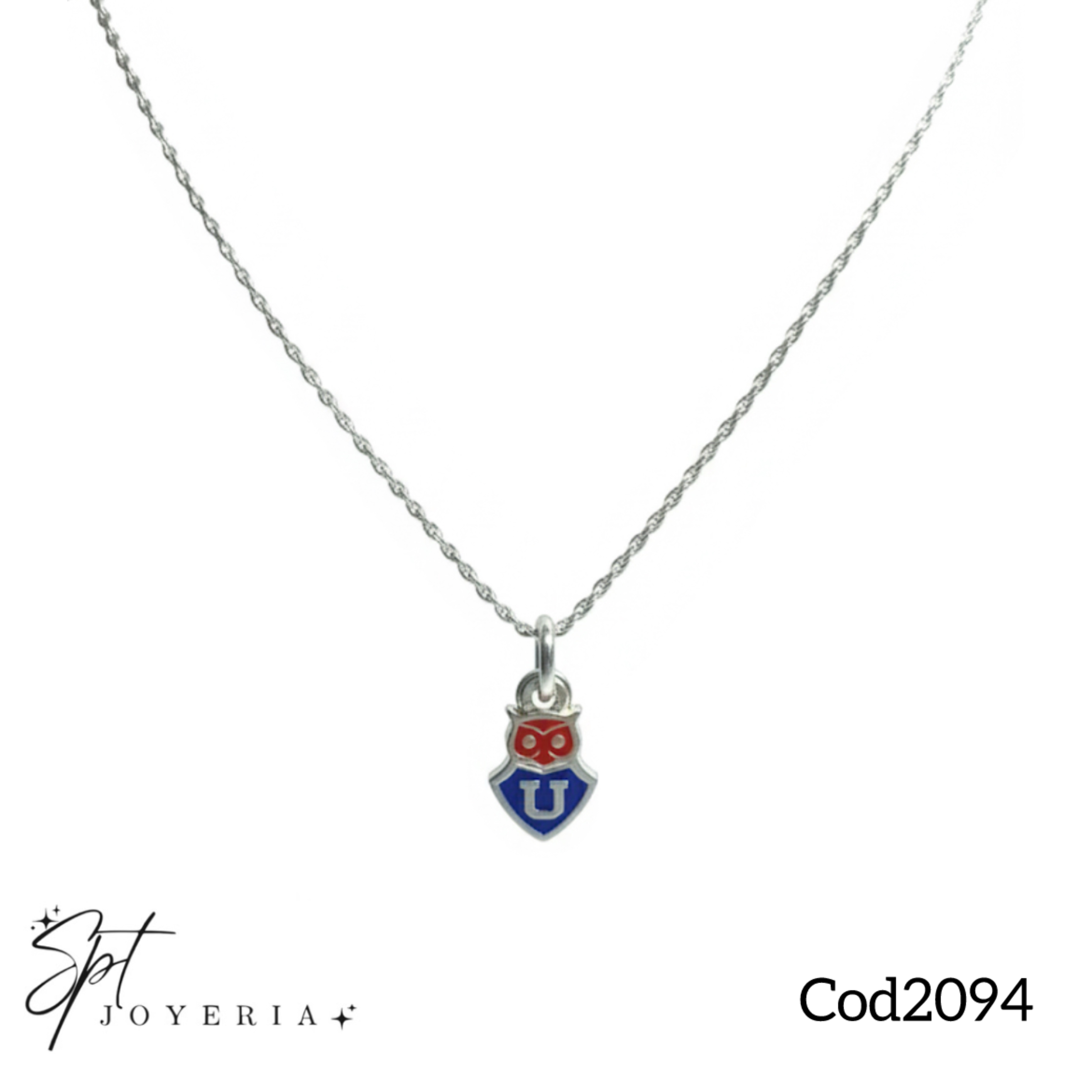 Cad2094 - Cadena de universidad de Chile (dije con resina)