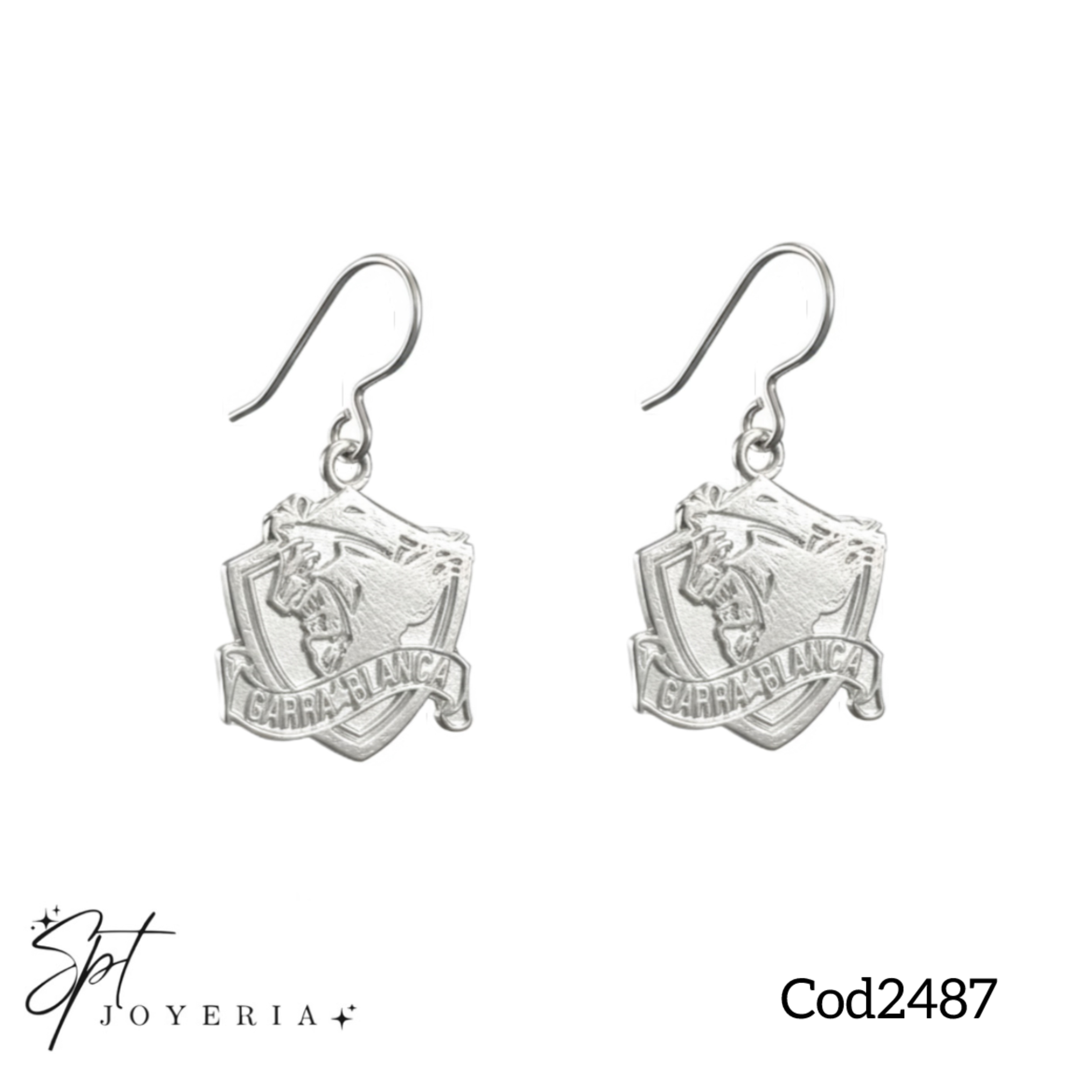 Cod2487 - Aros colgantes de Garra Blanca 