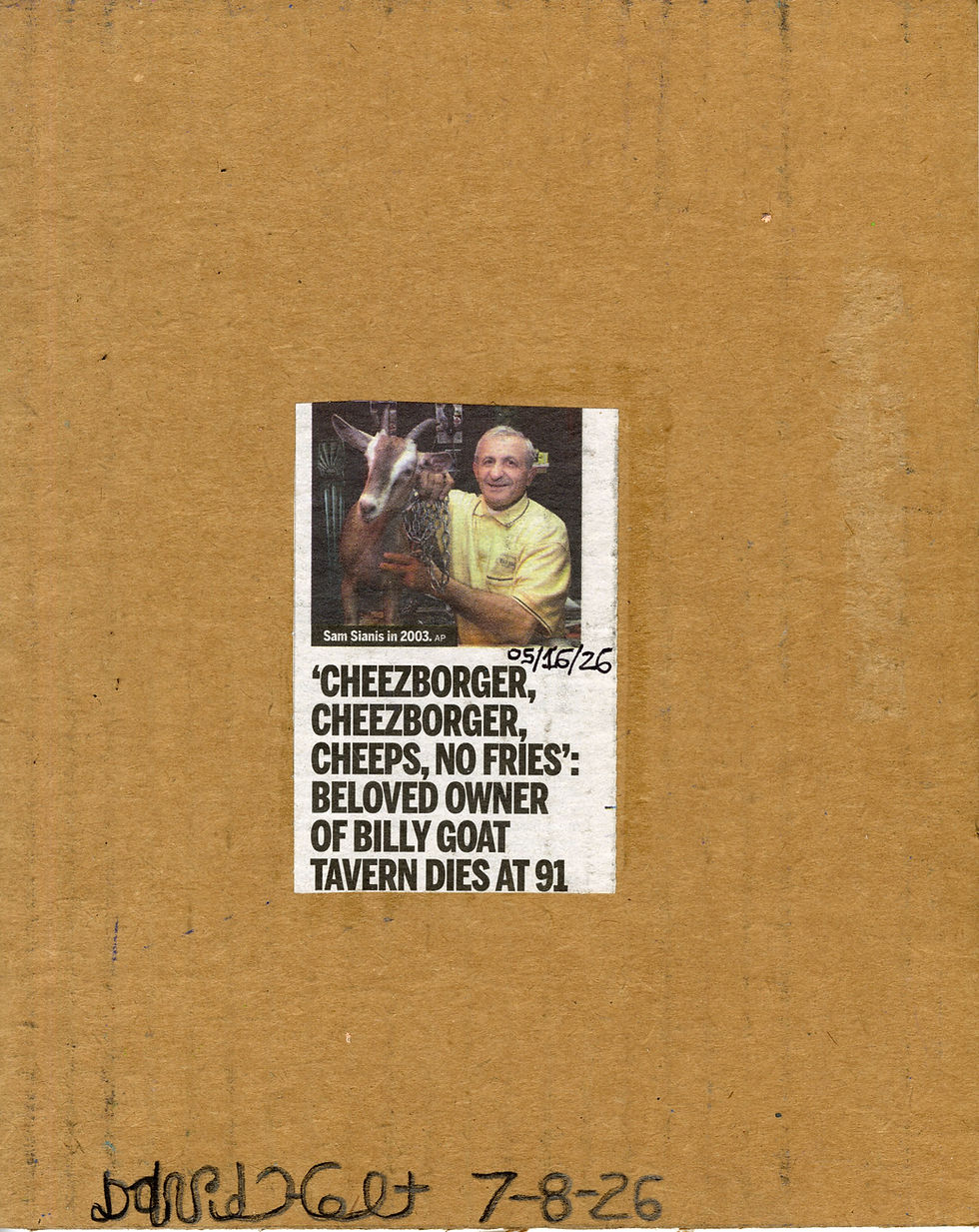 Thumbnail: "Sam Sianis Obituary" by David Holt