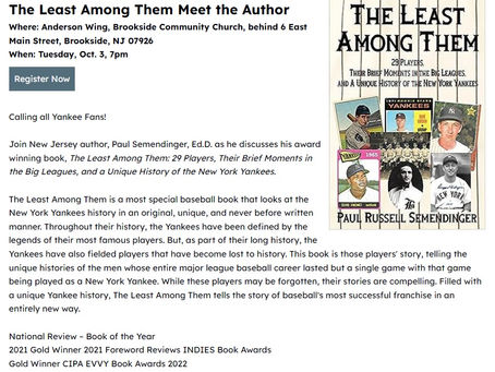 More Author Events With Paul Semendinger, AND!!!!!