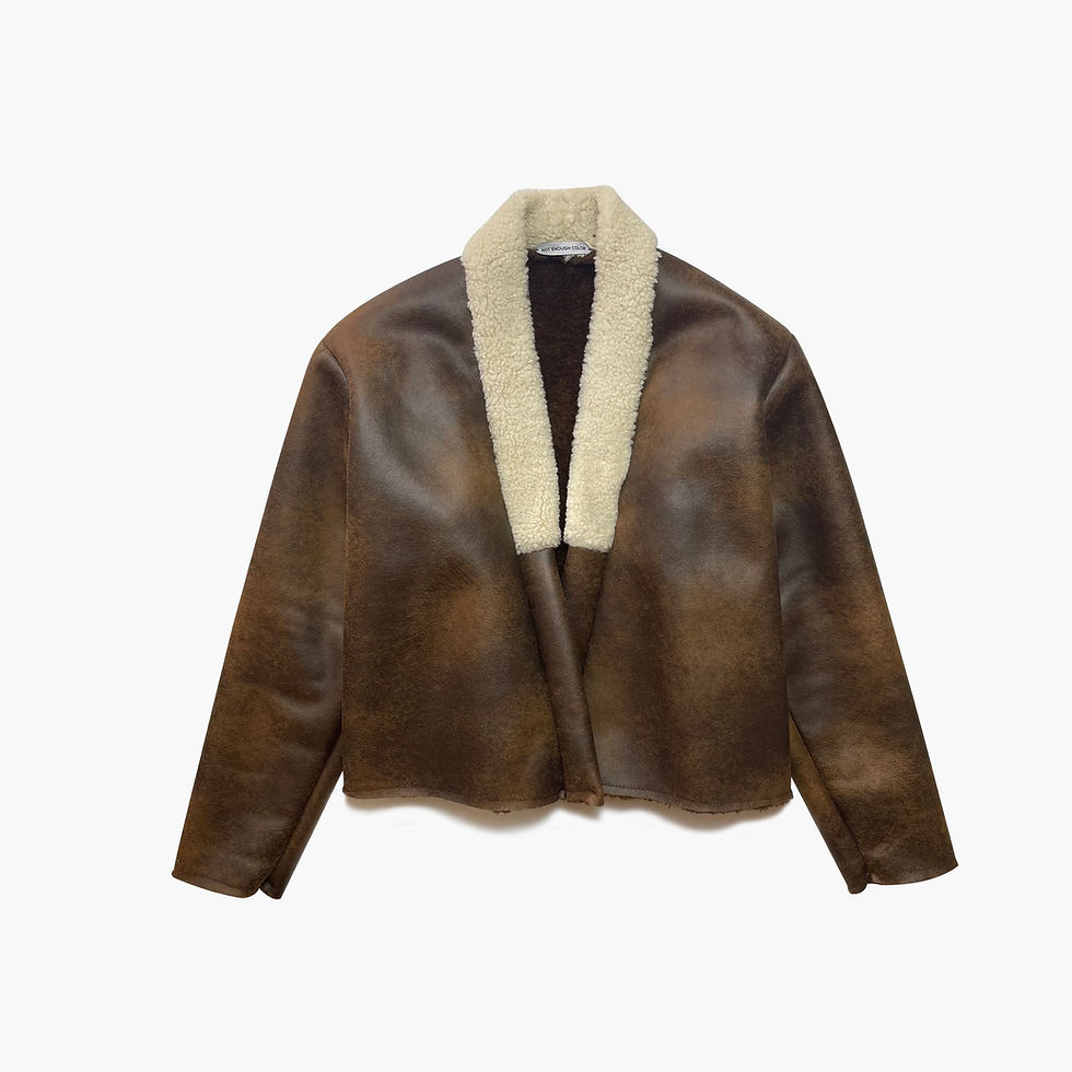 Küçük resim: Pu Leather Kimono Biker Jacket