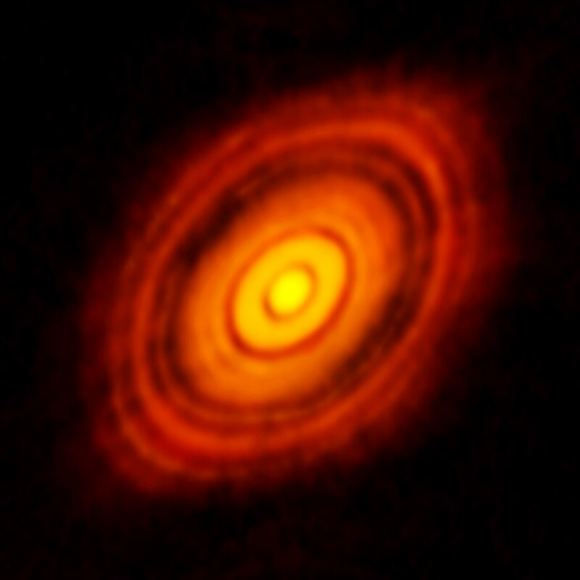 Atacama Large Millimeter Array de disco planetario alrededor de HL Tauri (Crédito: ALMA)