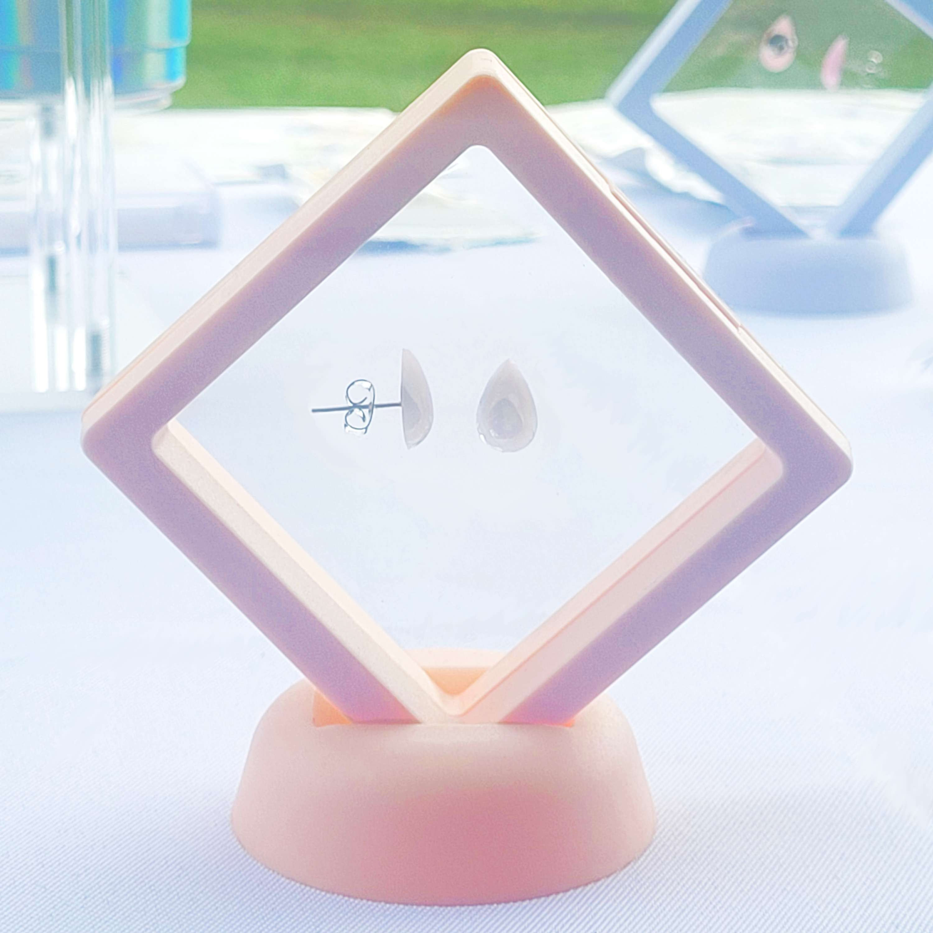 Vanilla Milkshake drop stud earrings with case