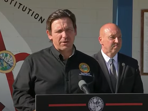 Florida Governor, Ron DeSantis, announces opening of second deportation facility; Creator/YouTube Screenshot