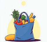 bag of groceries - vector art - blue bag or basket - no sun .jpg
