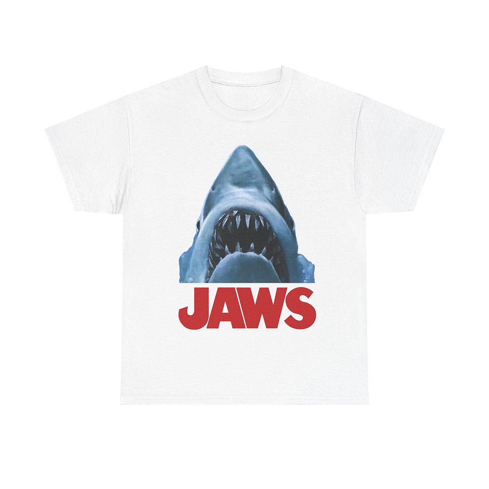 Jaws 50th Anniversary Spielberg T-shirt Unisex Heavy Cotton Tee