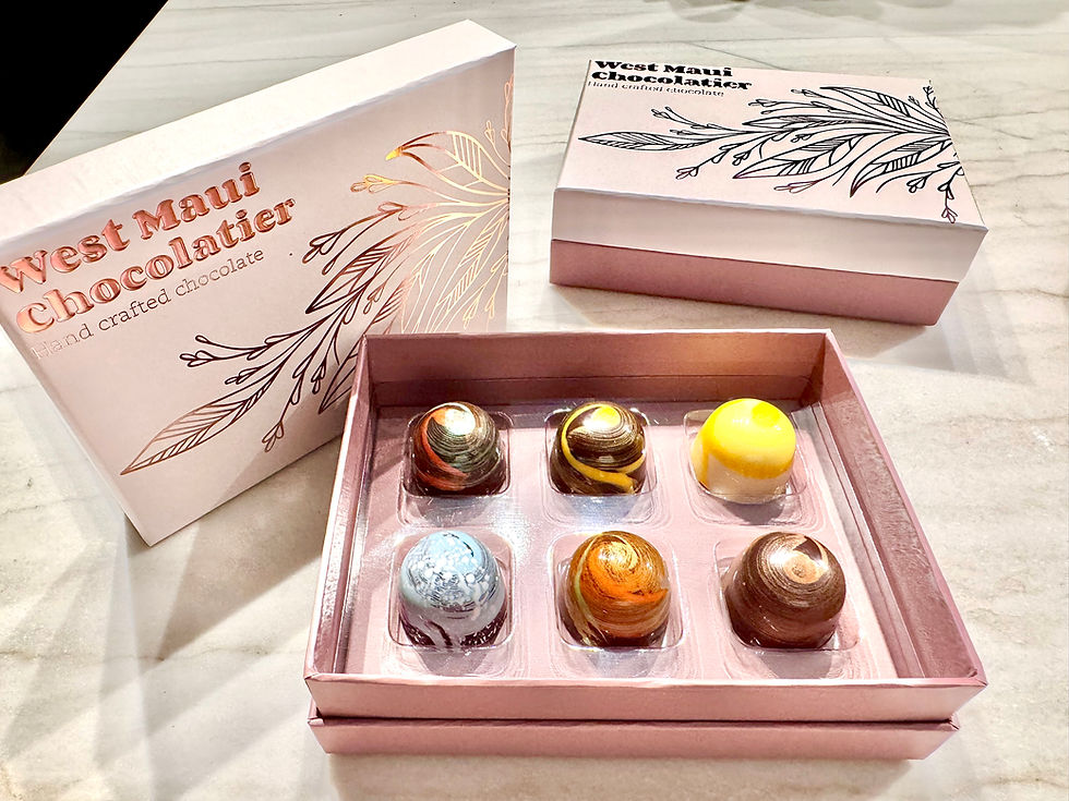 Box of 6 Chocolate Bonbons West Maui Chocolatier