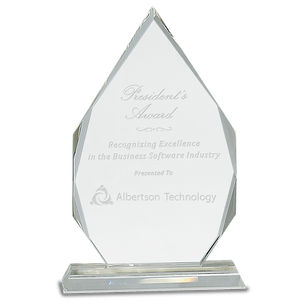 CRY137 Crystal Diamond on Clear Pedestal Base