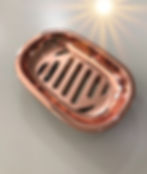 soap dish with drainage in rose gold stainless steel