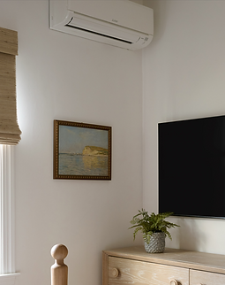 Mini-split AC and heating system throughout Lake Shore Cottage
