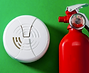 Smoke alarm, carbon monoxide alarm, fire extinguisher, and exterior security camera at Lake Shore Cottage
