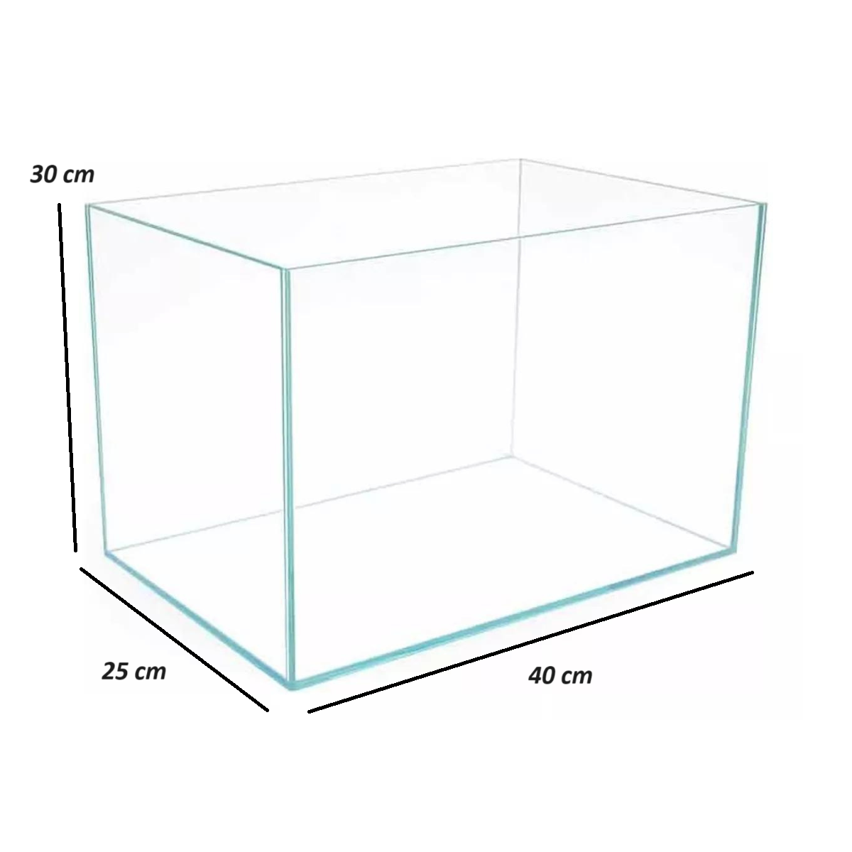 Acuario Rectangular Vidrio Ultra Claro 40 x 25 x 30 cm (5 mm) 27 L