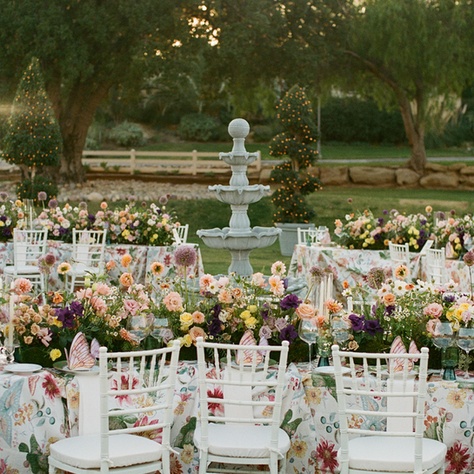 Luxury villa wedding ceremony surrounded by natural landscape