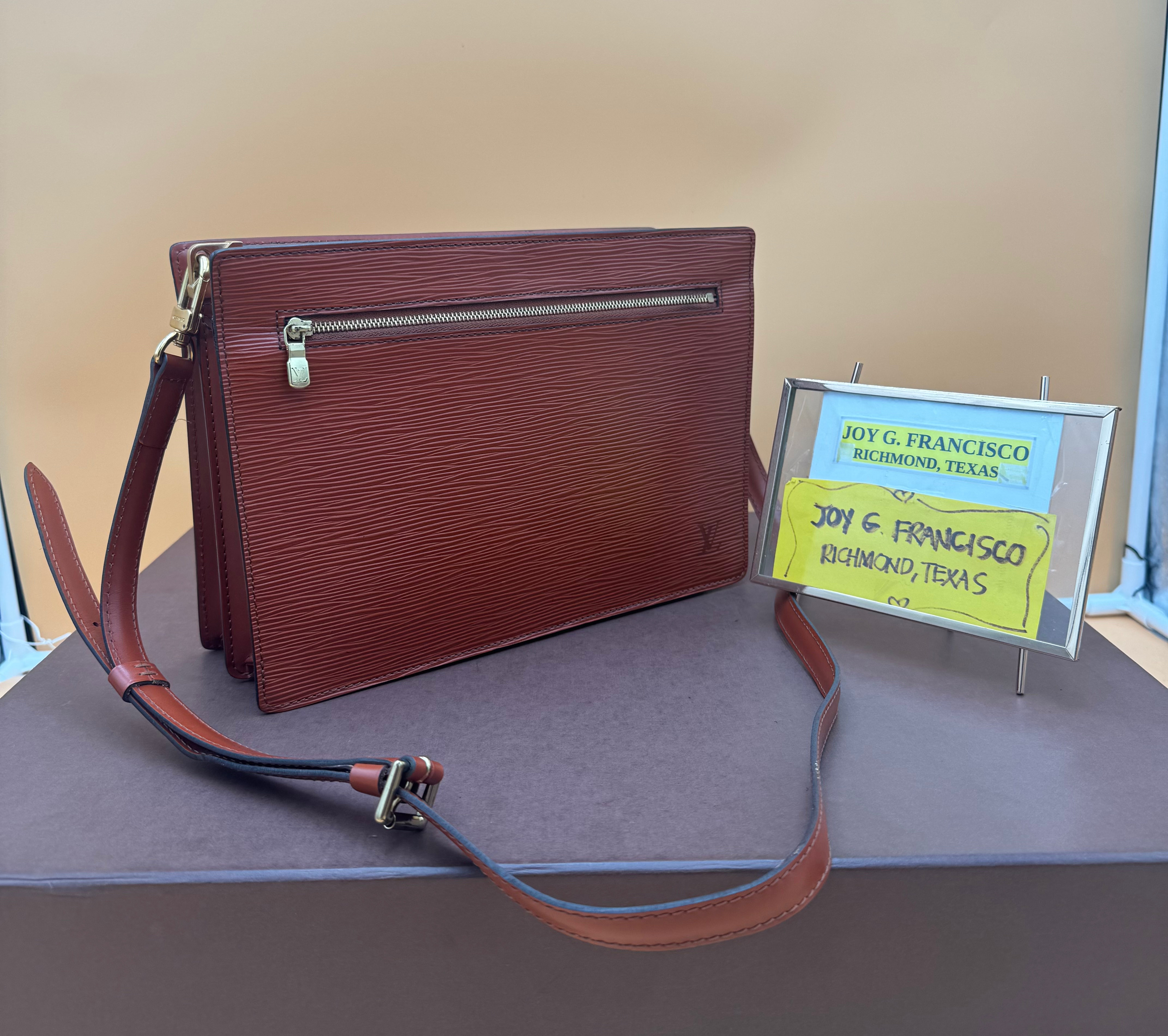 LV Epi Brown Enghien 2Way Bag