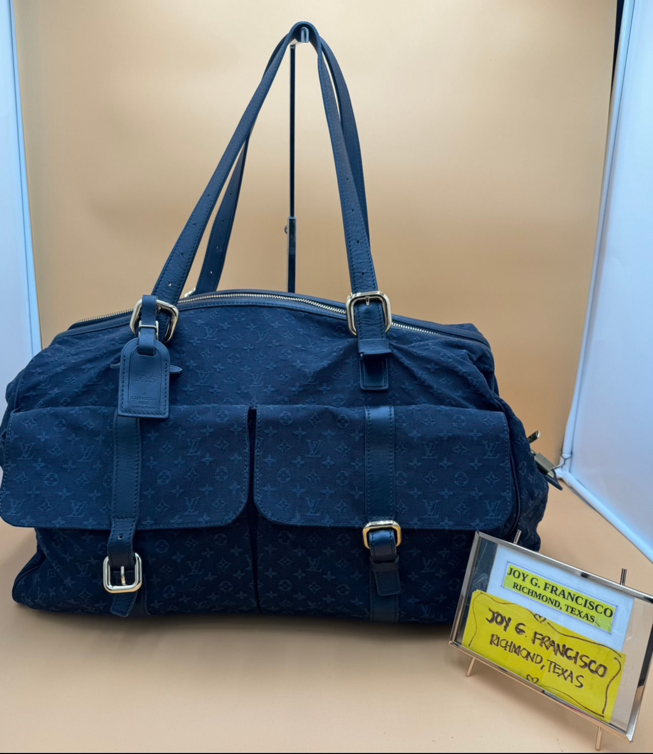 LV Blue Minilin Duffle 50