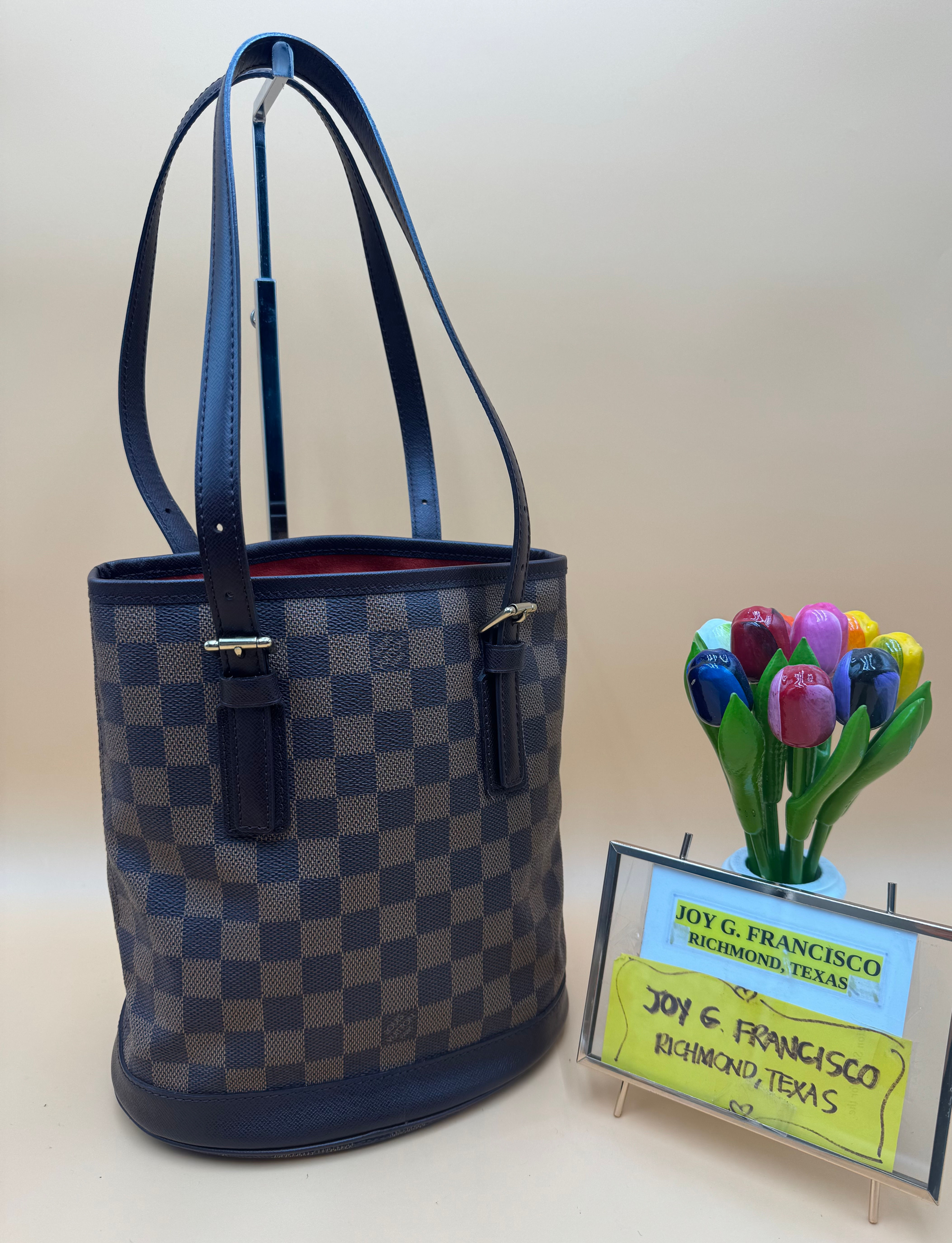 LV Damier Ebene Bucket PM Bag