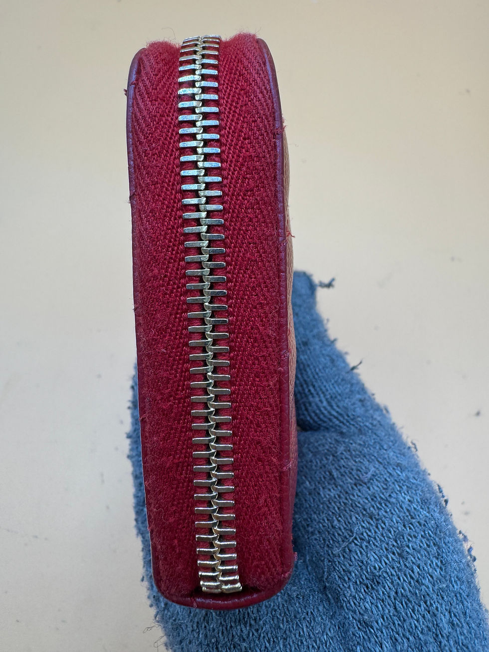 Thumbnail: YSL Matelasse Red Chevron Zippy Wallet
