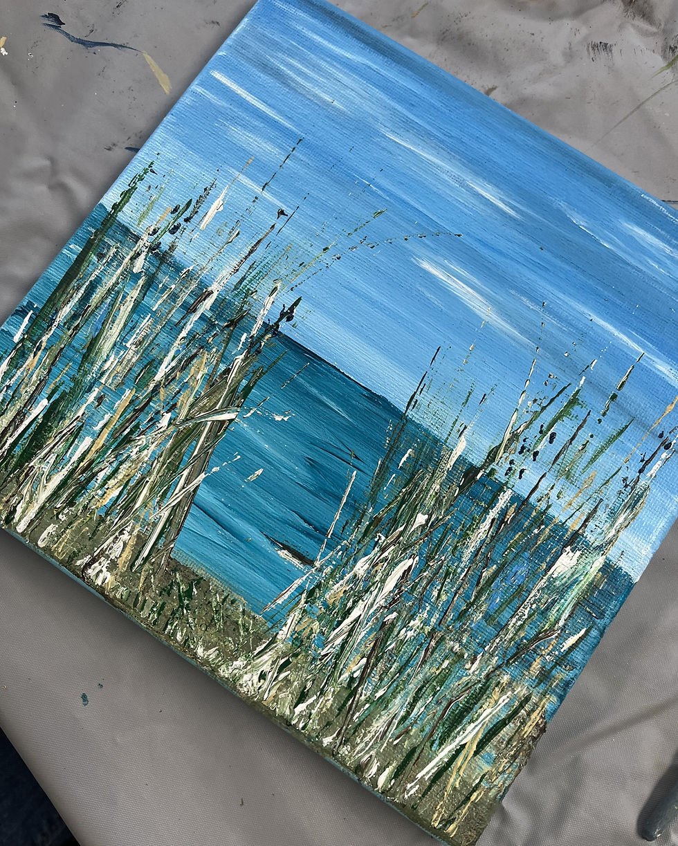 Adult Workshop Example of Acrylic Painting with a Palette Knife