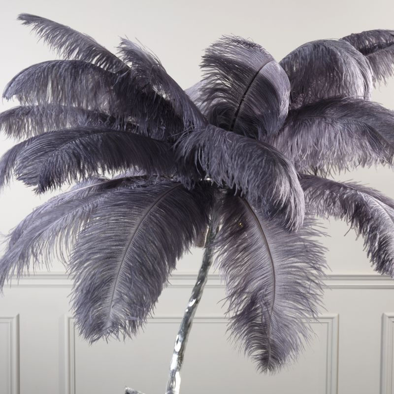 Thumbnail: FLOOR LAMP ''OSTRICH'' GREY/SILVER 170 CM