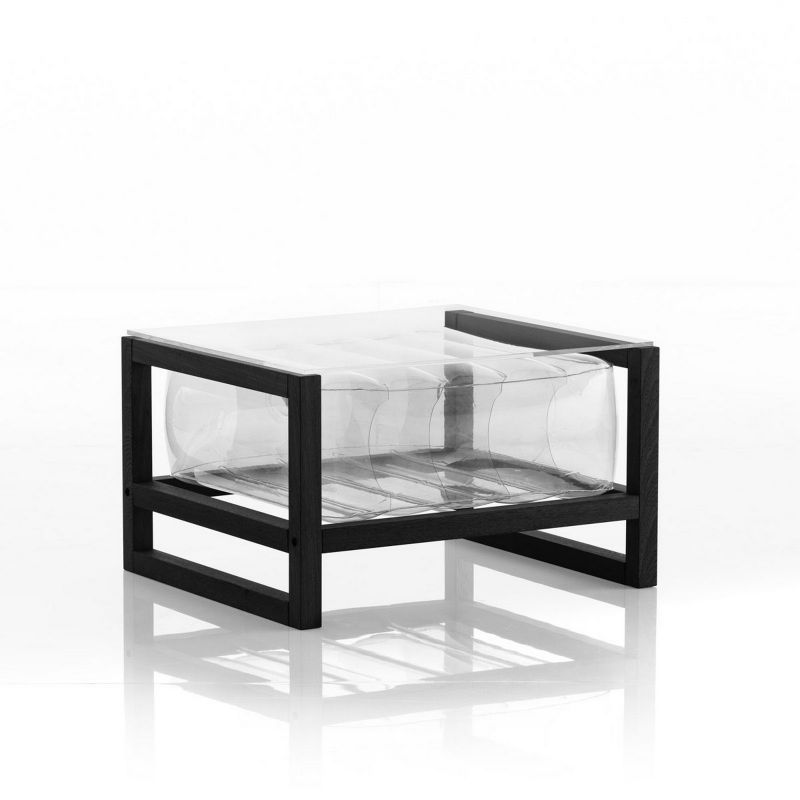 YOKO COFFEE TABLE EKO BLACK WOOD FRAME TRANSPARENT 70X62X40 CM