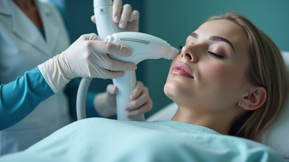 Close-up view of laser equipment used in skin treatment at a Vienna medical spa