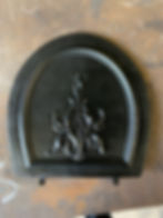 Black decorative cast iron fire dampener fully repaired