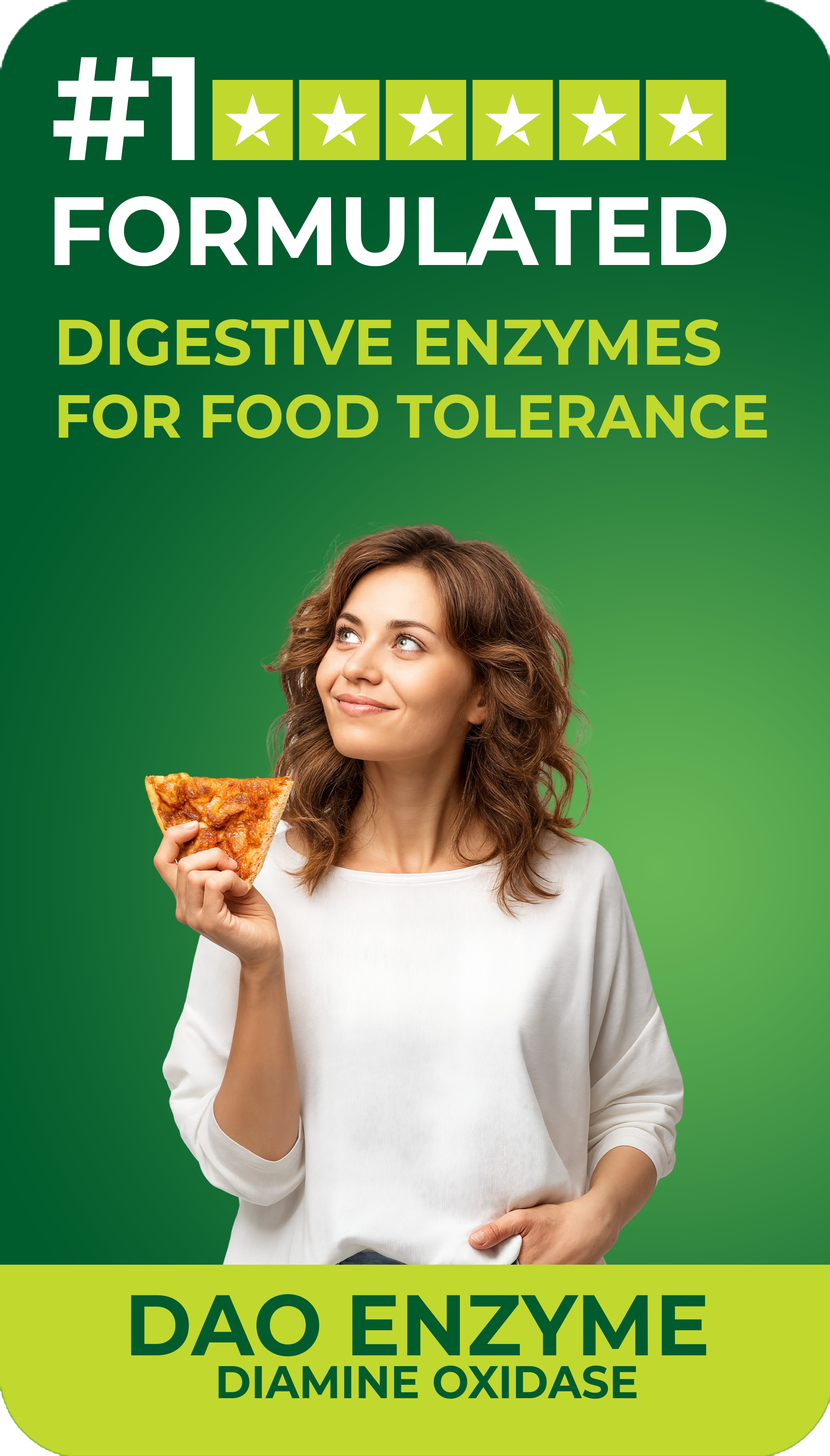 Third party lab tested DAO Enzyme, cGMP facility, non GMO, gluten free, transparent label for quality and purity