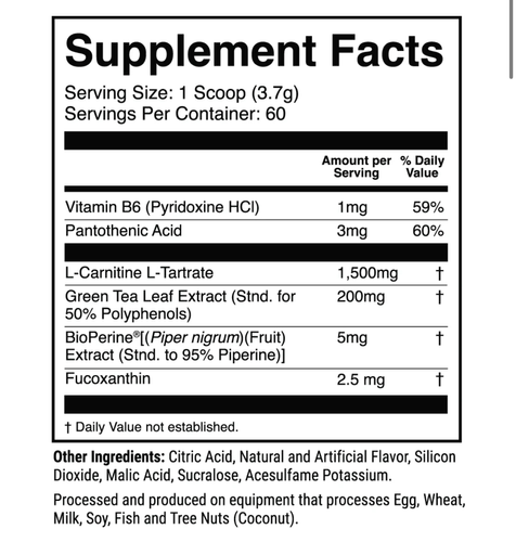 L-CARNITINE W/ FUCOXANTHIN Fat Loss Support