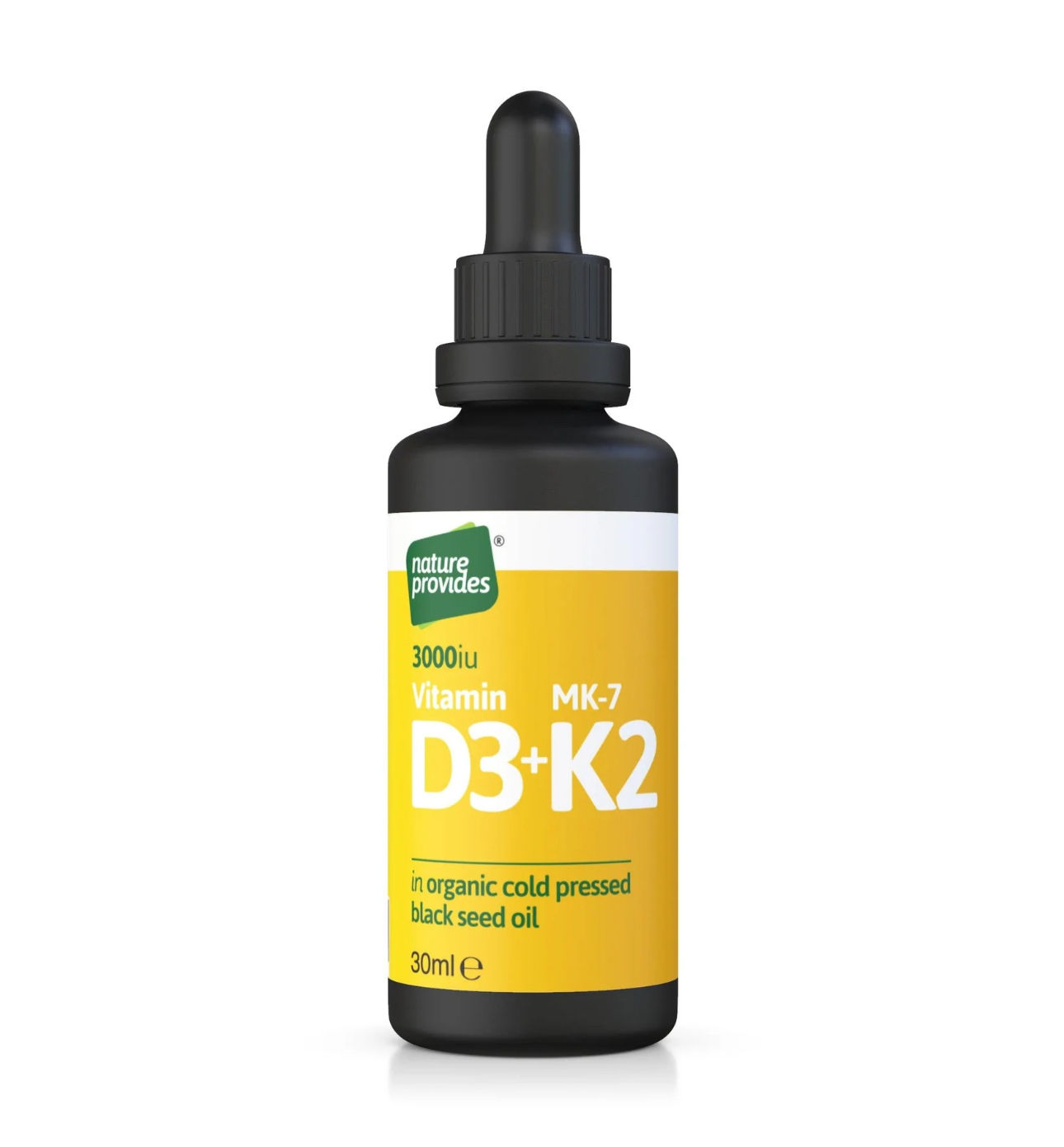 Liquid Vitamin D3 & K2 in Organic Black Seed Oil