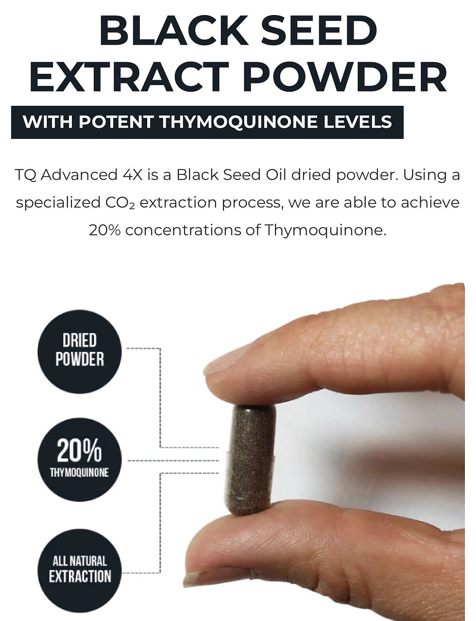 Thumbnail: Black Seed Extract Capsules - TQ-Advanced® 4X 25mg