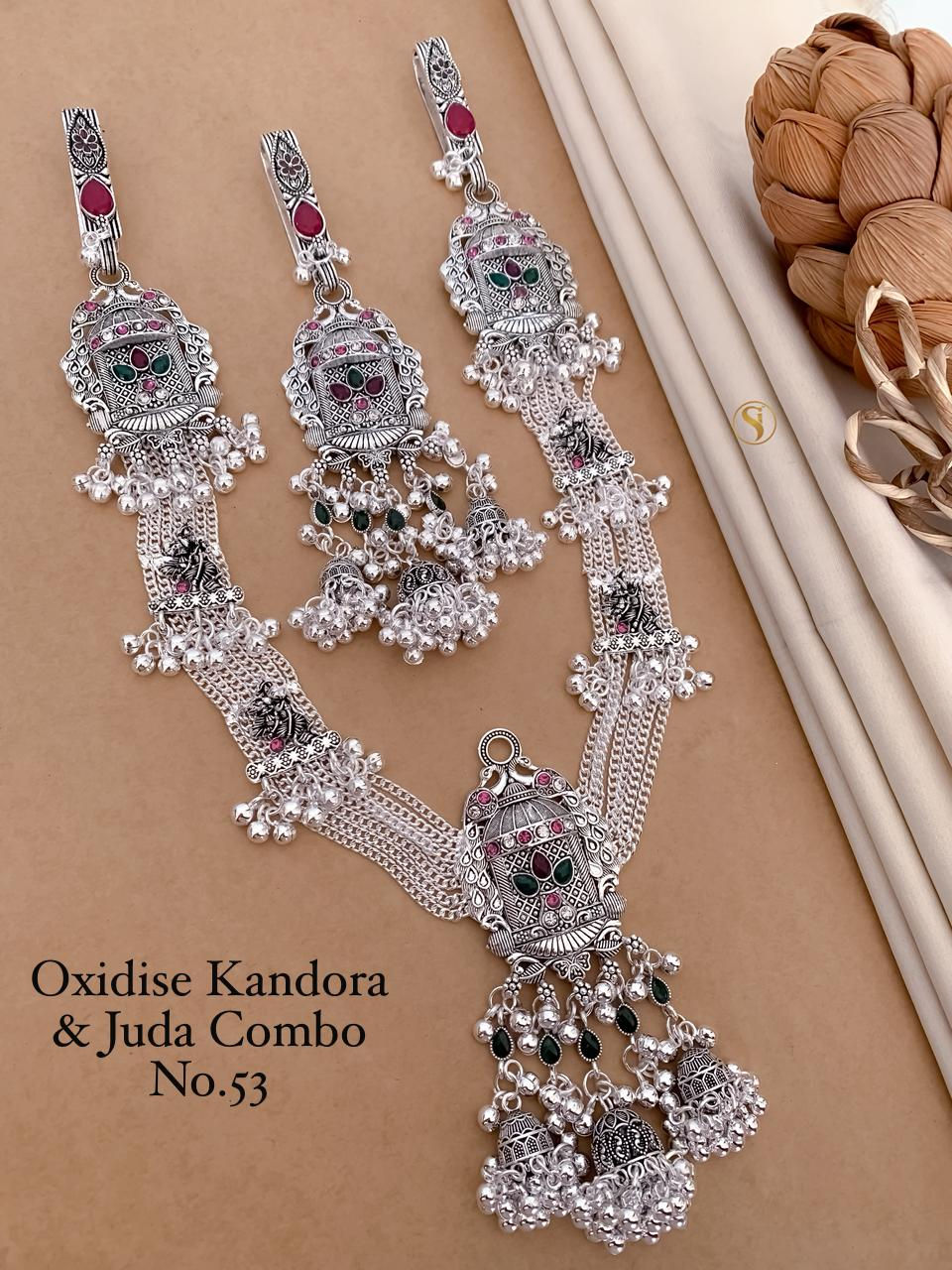 Oxidise Necklace Set with Earrings – Party Wear Design 26