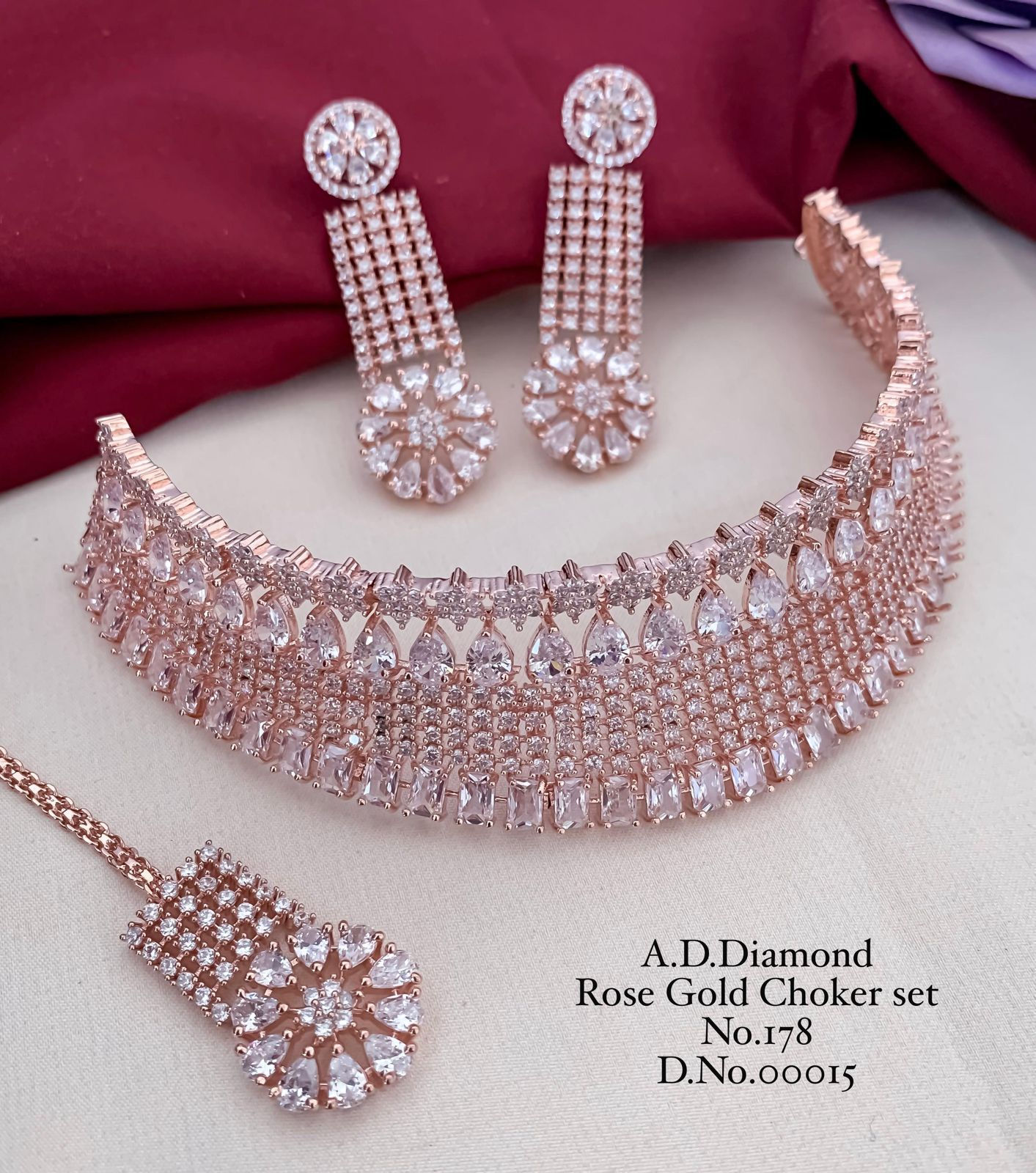 A.D Diamond Choker Set Jewellery – Designer Piece