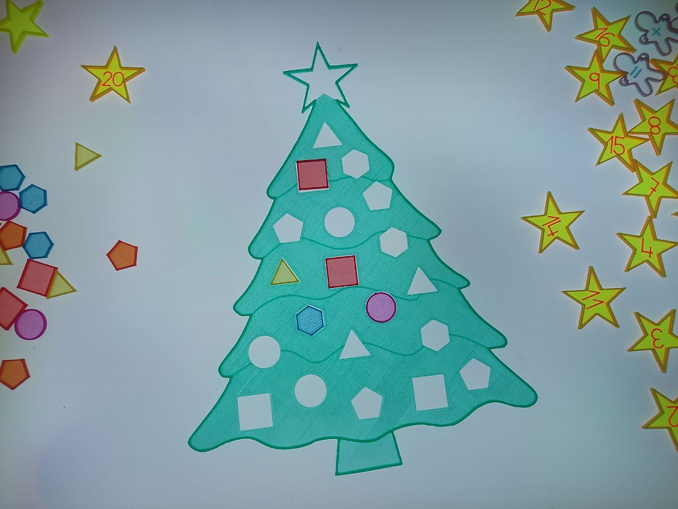 Miniatura: Árbol de Navidad números y formas